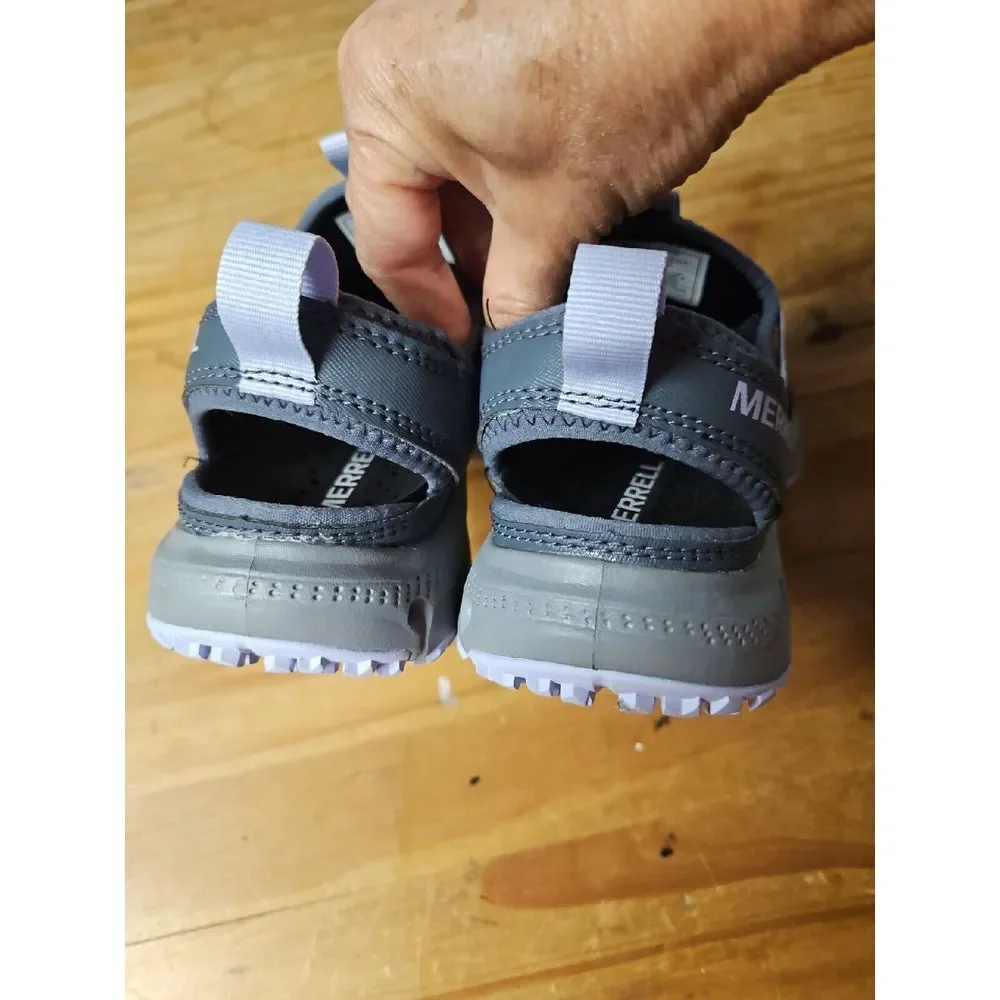 Merrell Women Hydrotrekker Sport Sandal Grey Turbulence Aqua Bungee Lace Up 5.5‎